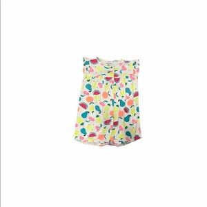 Carter’s girls white romper with neon fruit pattern size 9 months